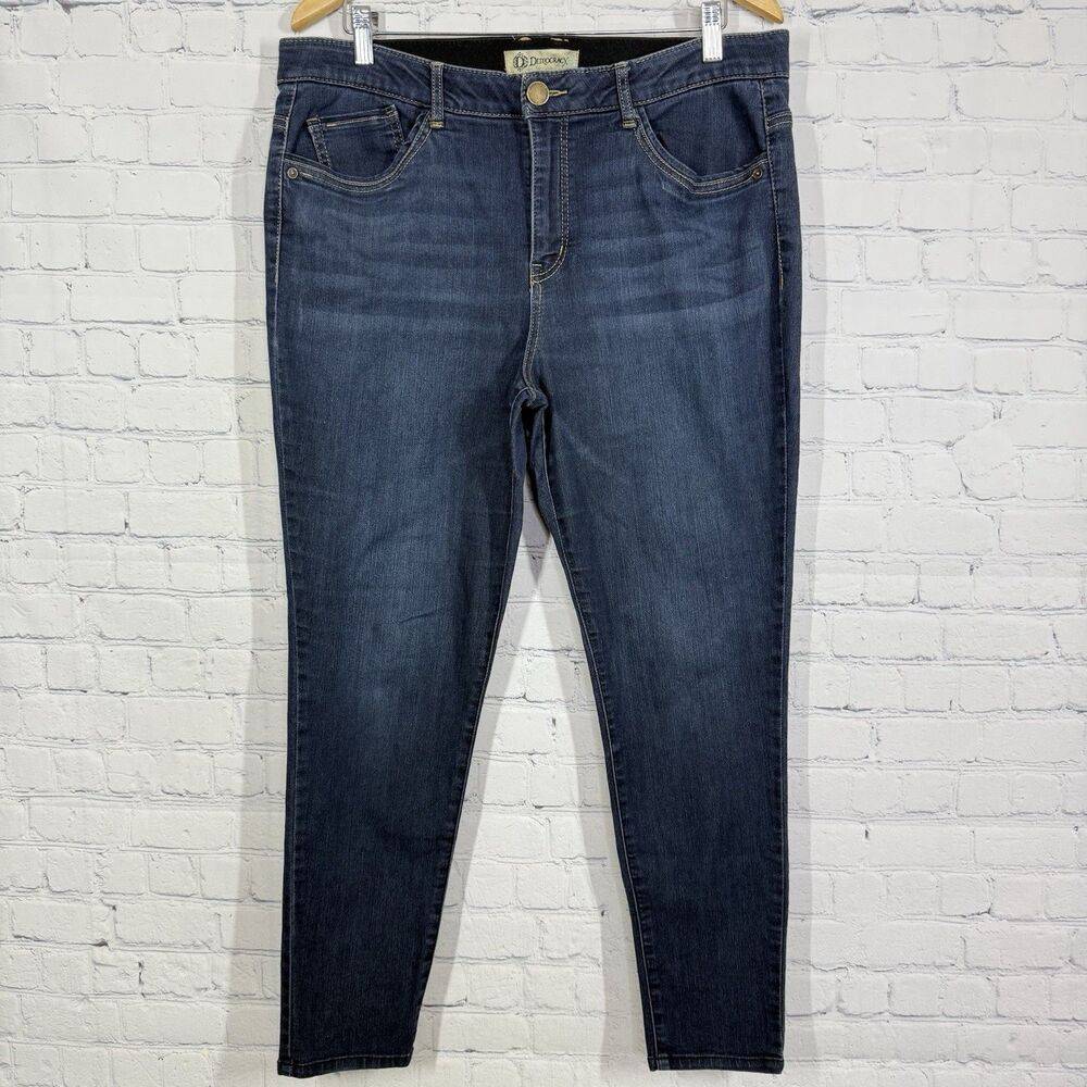 Democracy Jeans Size 14 Dark Wash High Rise Ab Technology Tummy Control Skinny
